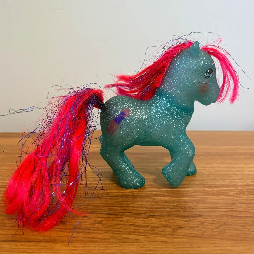 Hasbro My Little Pony G1 Sky Rocket Sparkle Pony 1985 Vintage Blue Pink Toy Pony